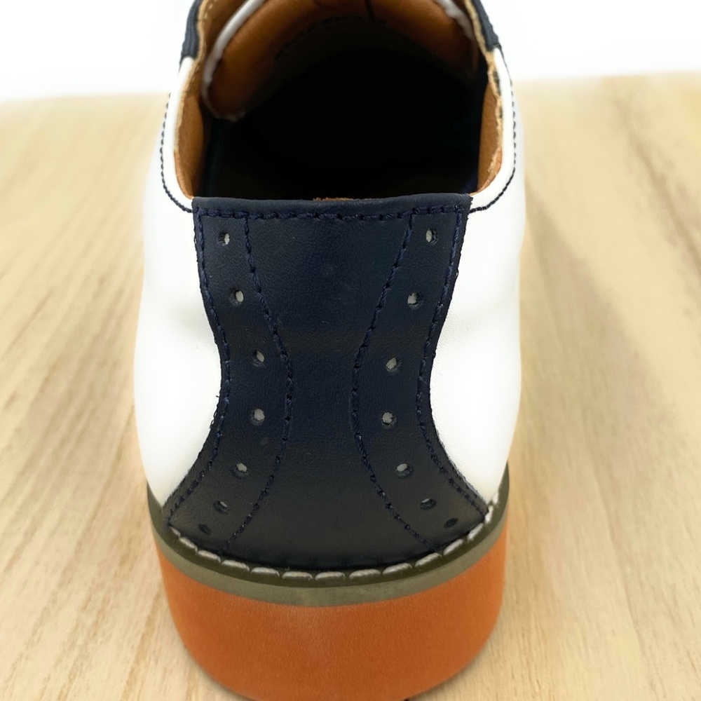 School Issue Women's Black White Oxford Saddle Shoe - Picture 5 of 7